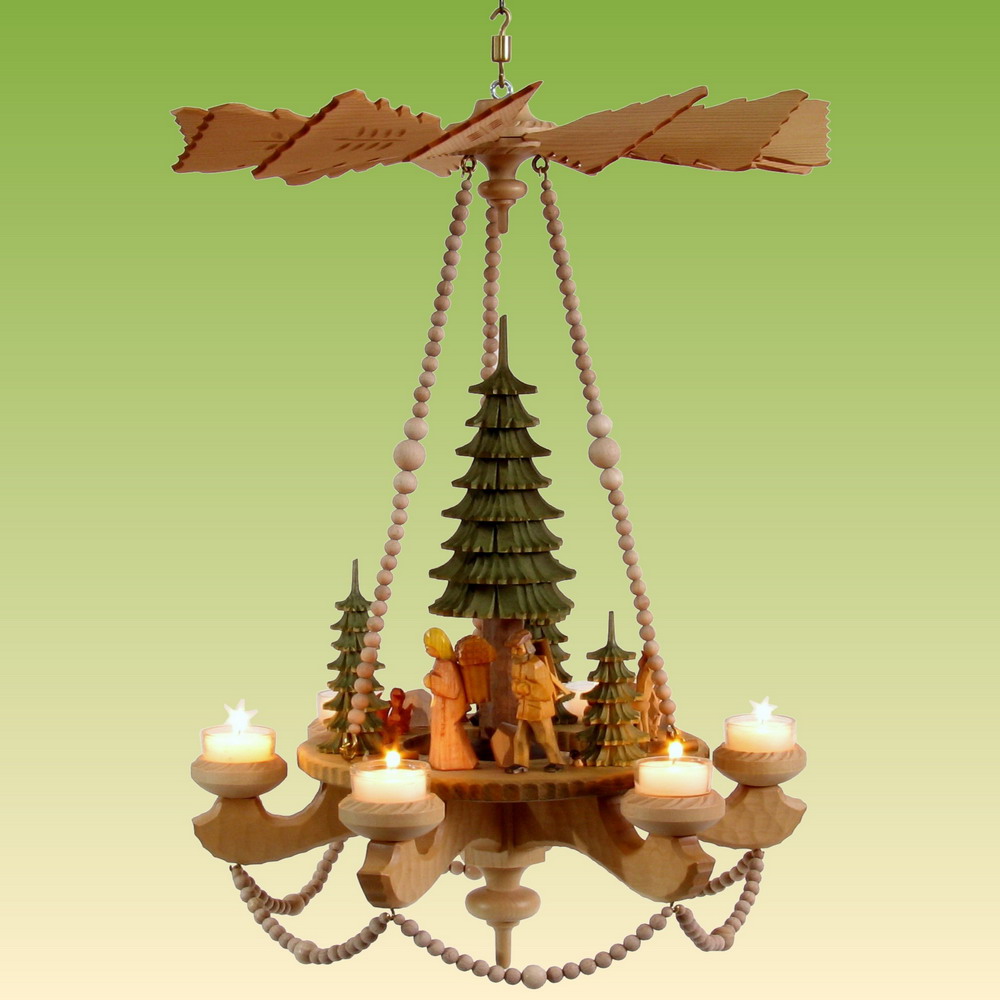 Hängepyramide klein, farbig lasiert