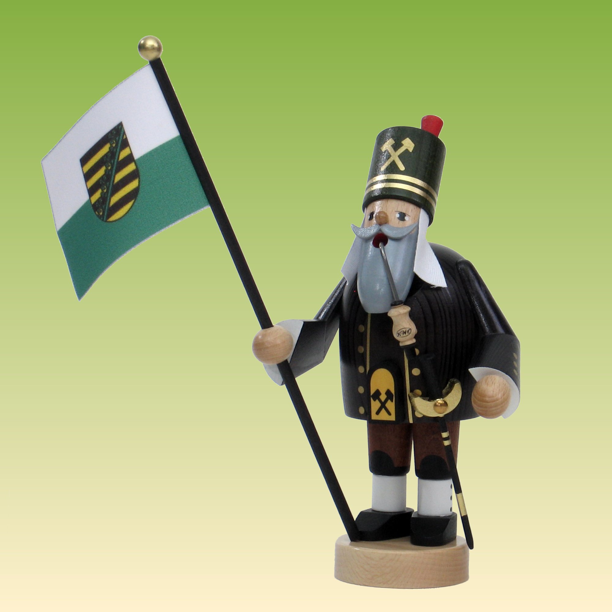 Räuchermann Bergmann mit Fahne