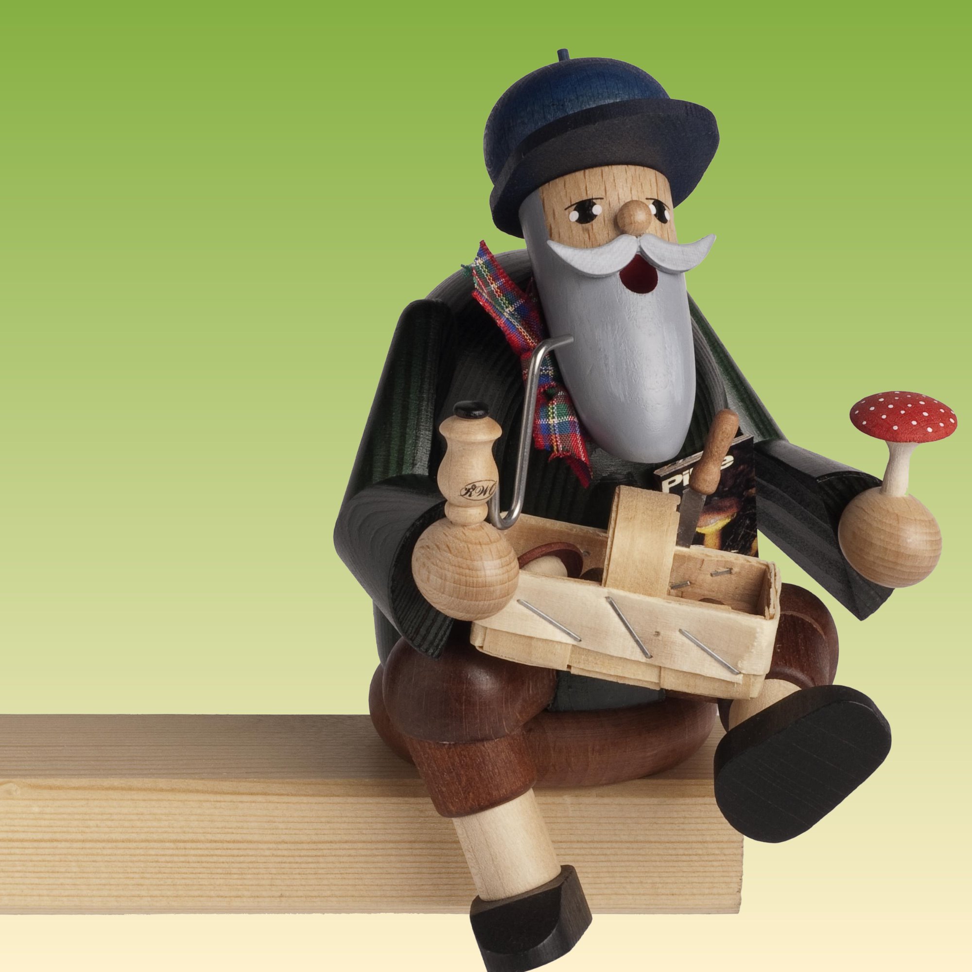 Räuchermann Kantenhocker Pilzsammler