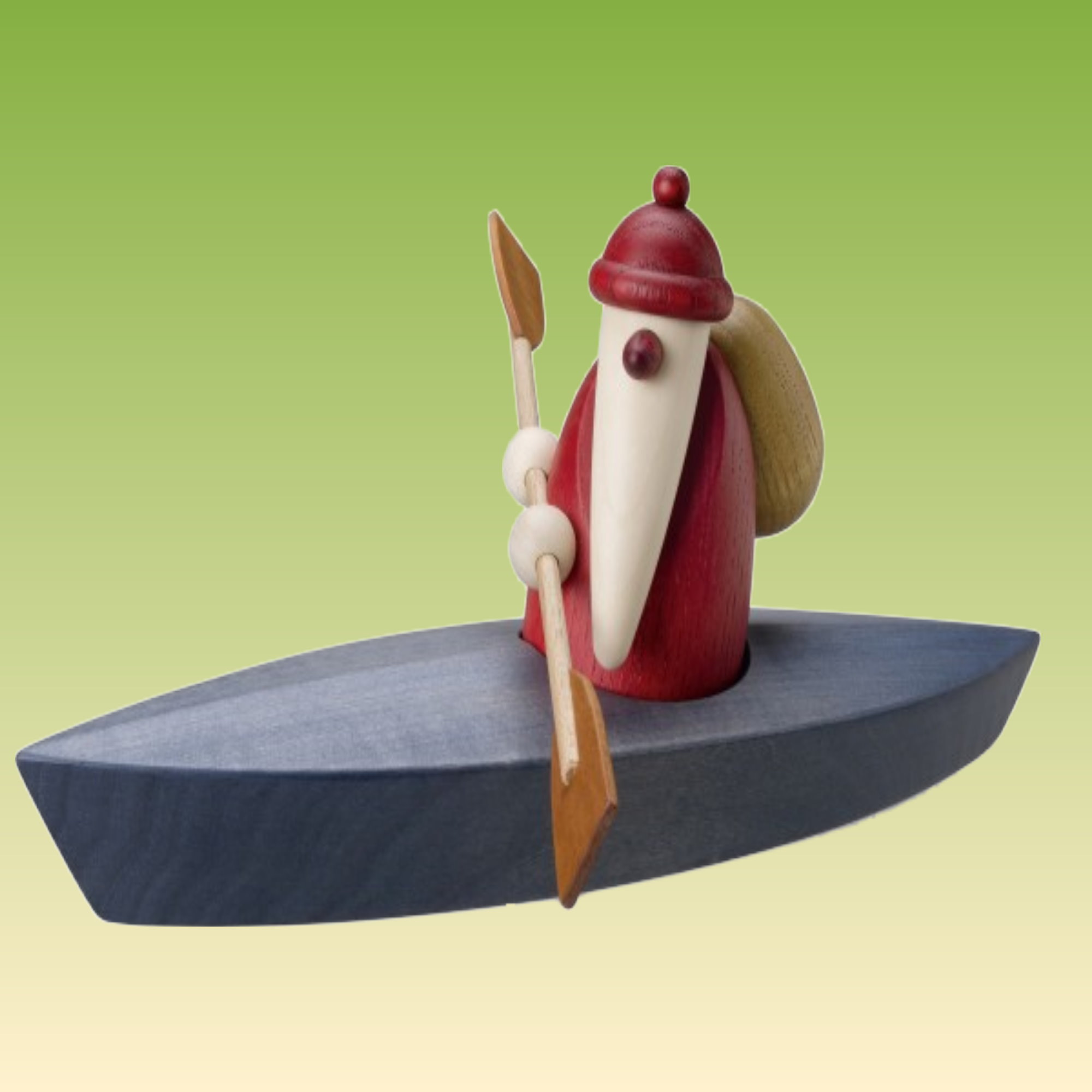 Weihnachtsmann im Paddelboot