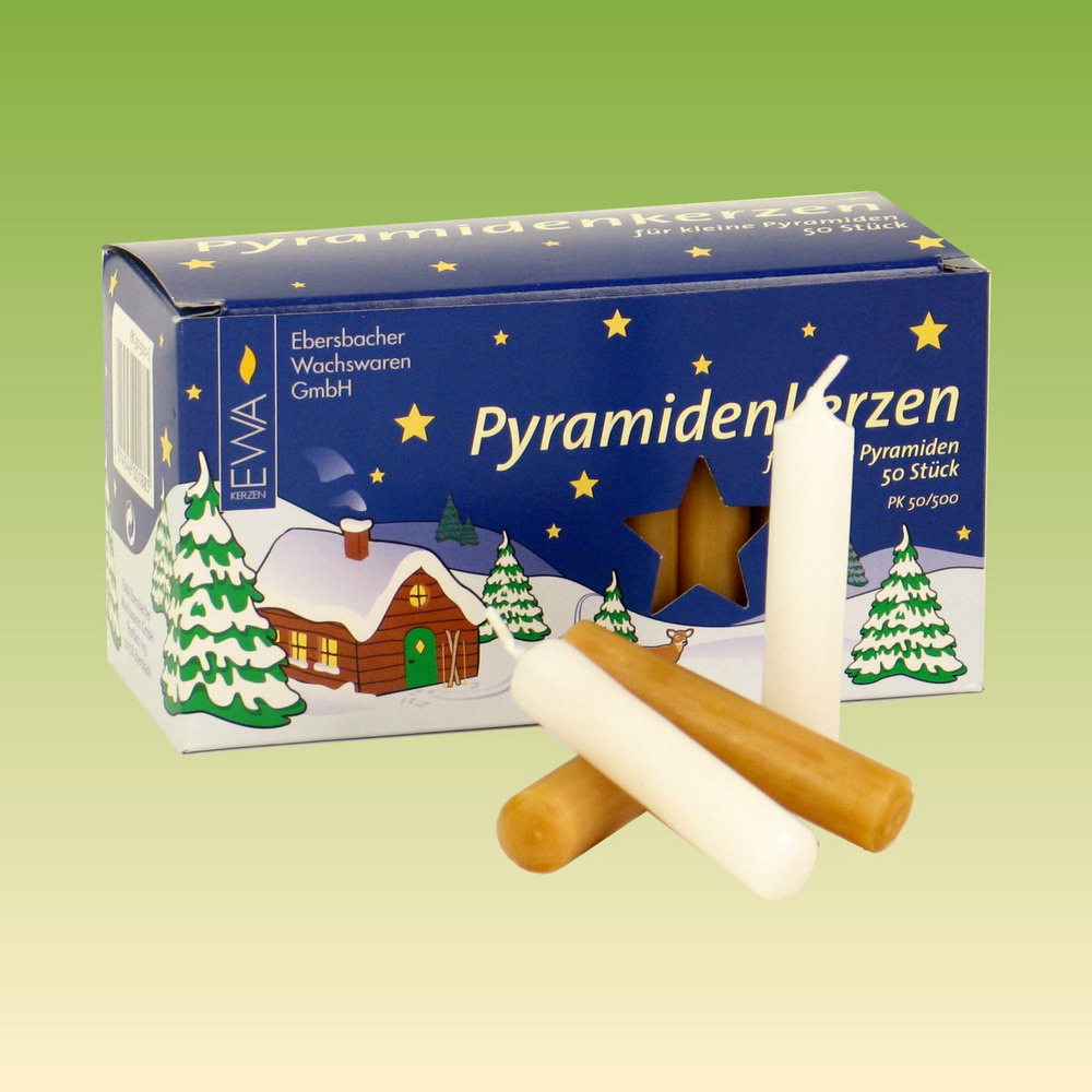 Pyramidenkerzen D14x70mm weiß