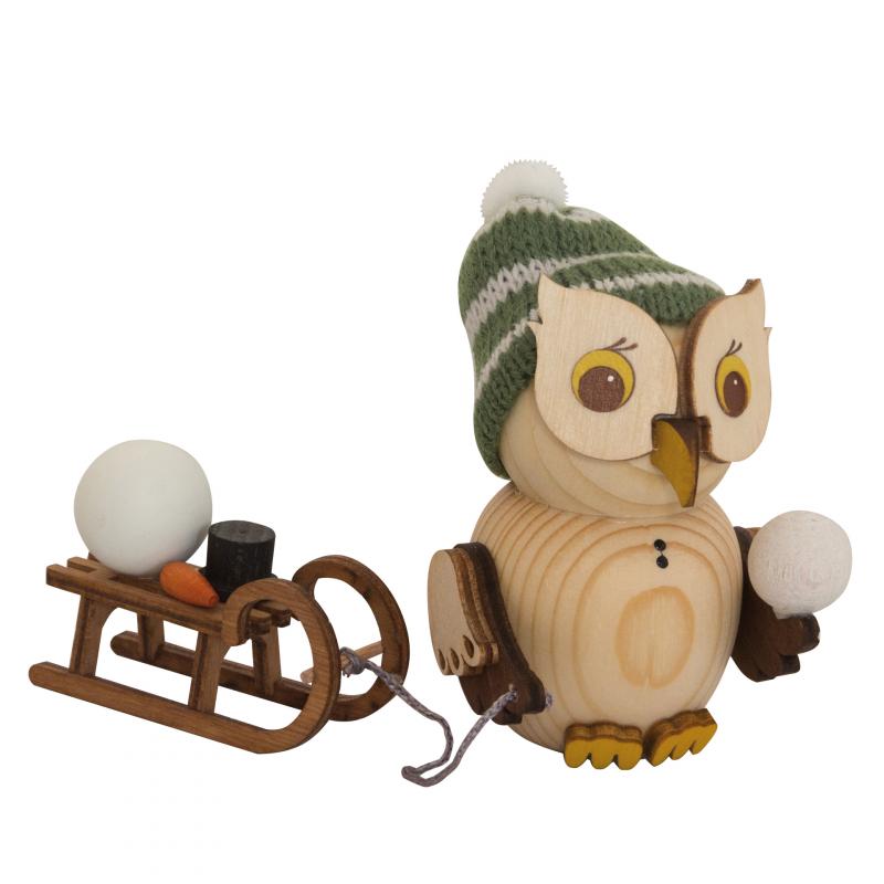 Eule mit Schlitten mini