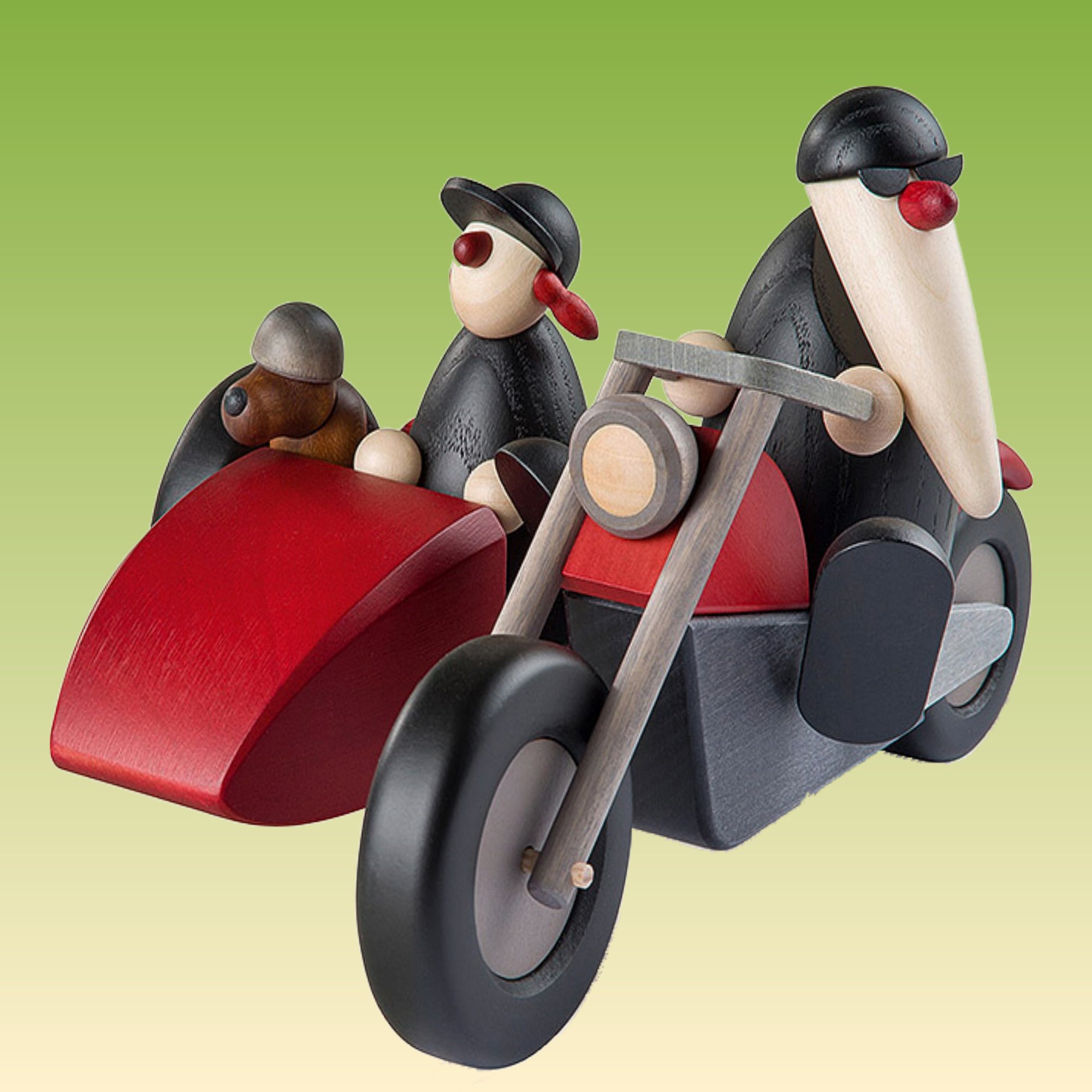 Familienausflug auf Motorrad, sommerlich