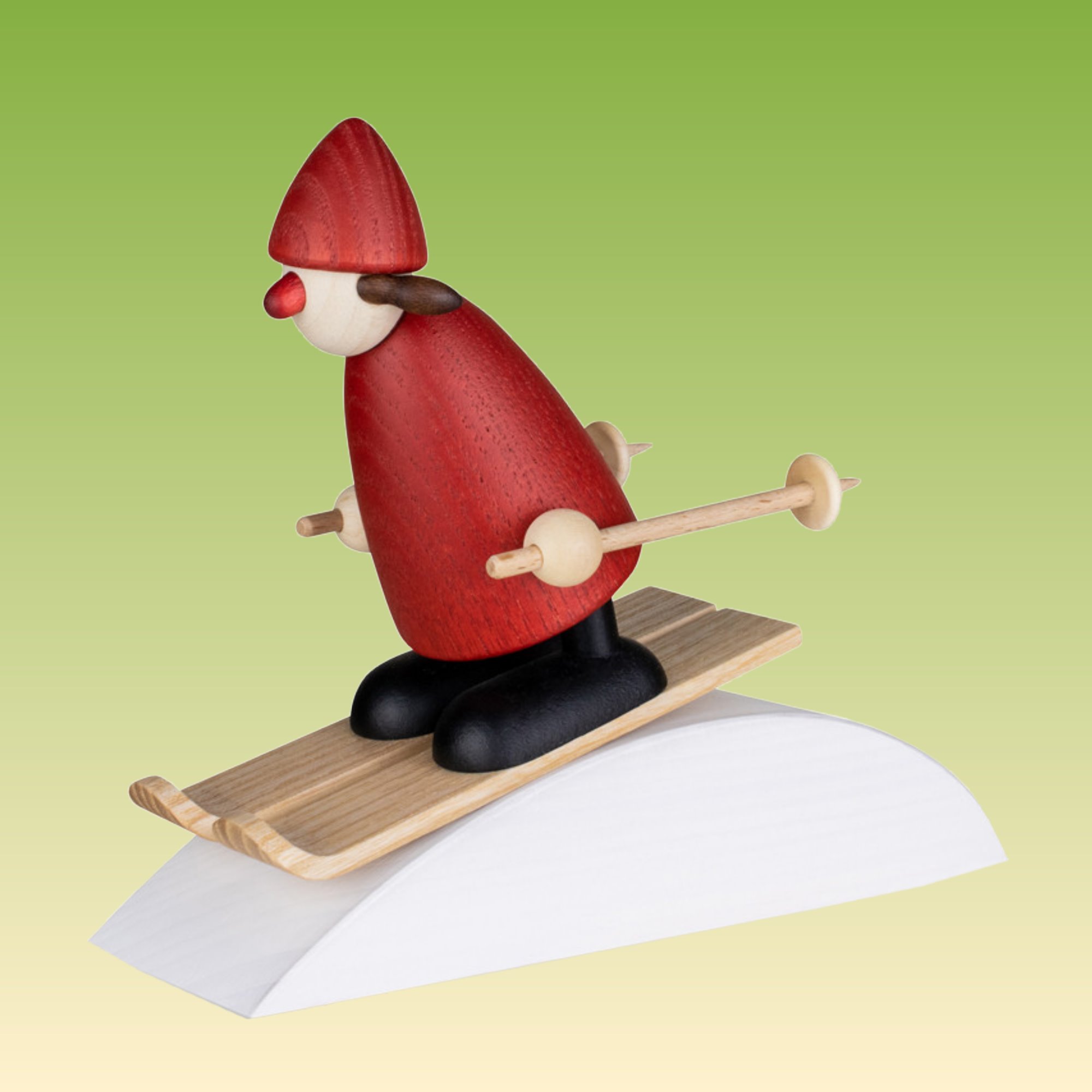 Weihnachtsfrau auf Skiern