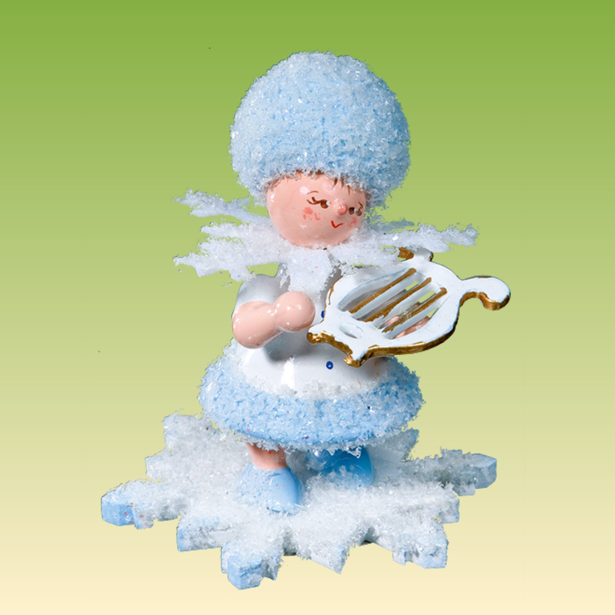 Schneeflöckchen mit kleiner Harfe