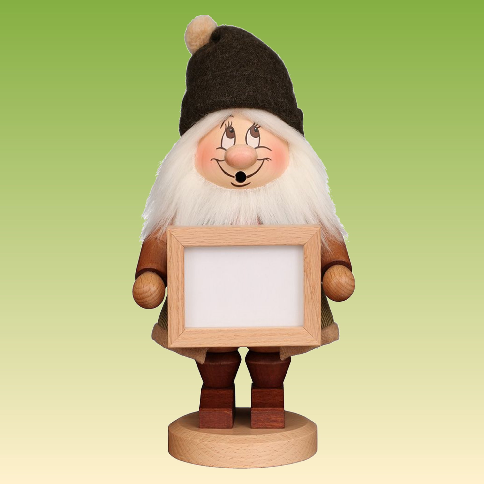 Räuchermann Wichtel mit Bilderrahmen