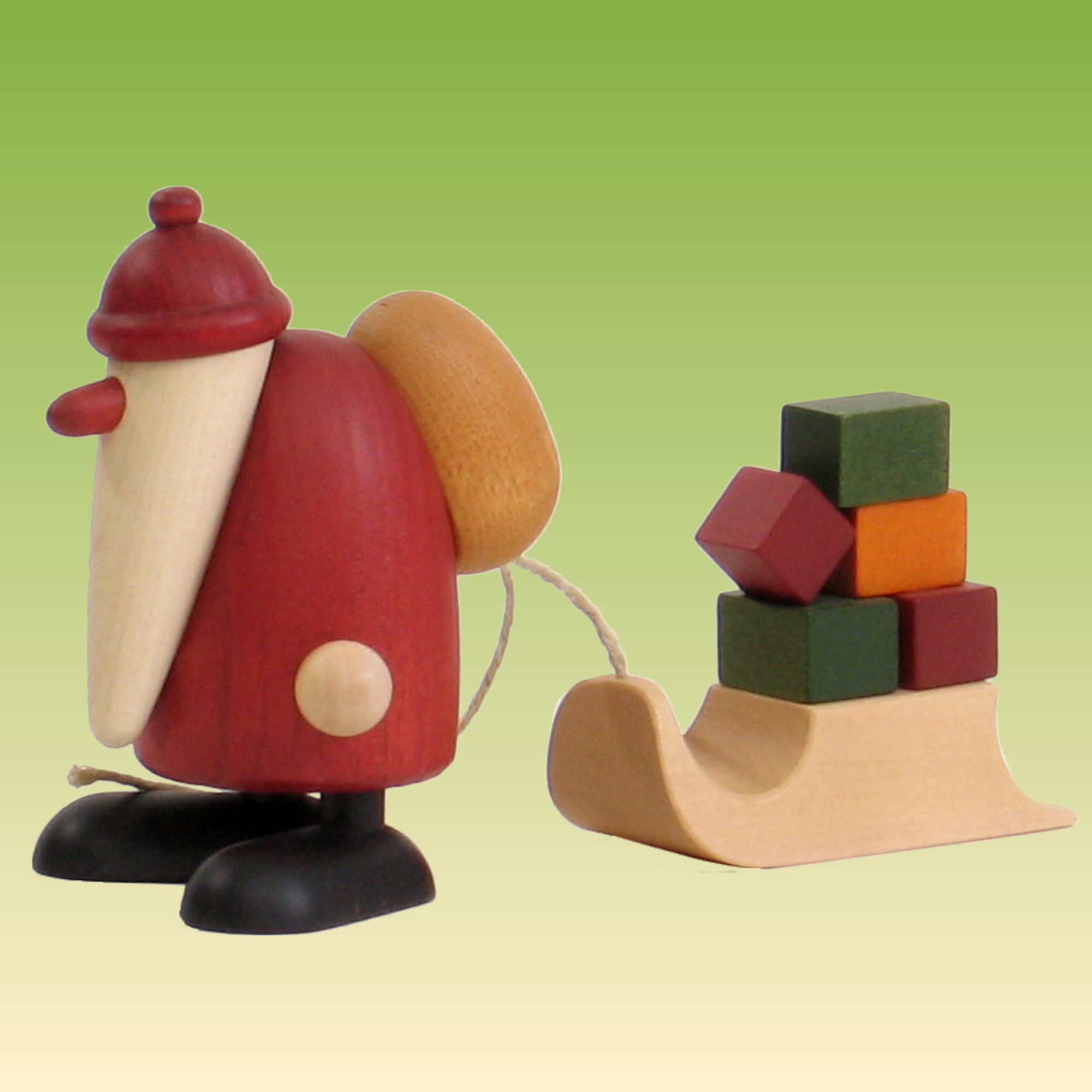 Weihnachtsmann mit Geschenkeschlitten