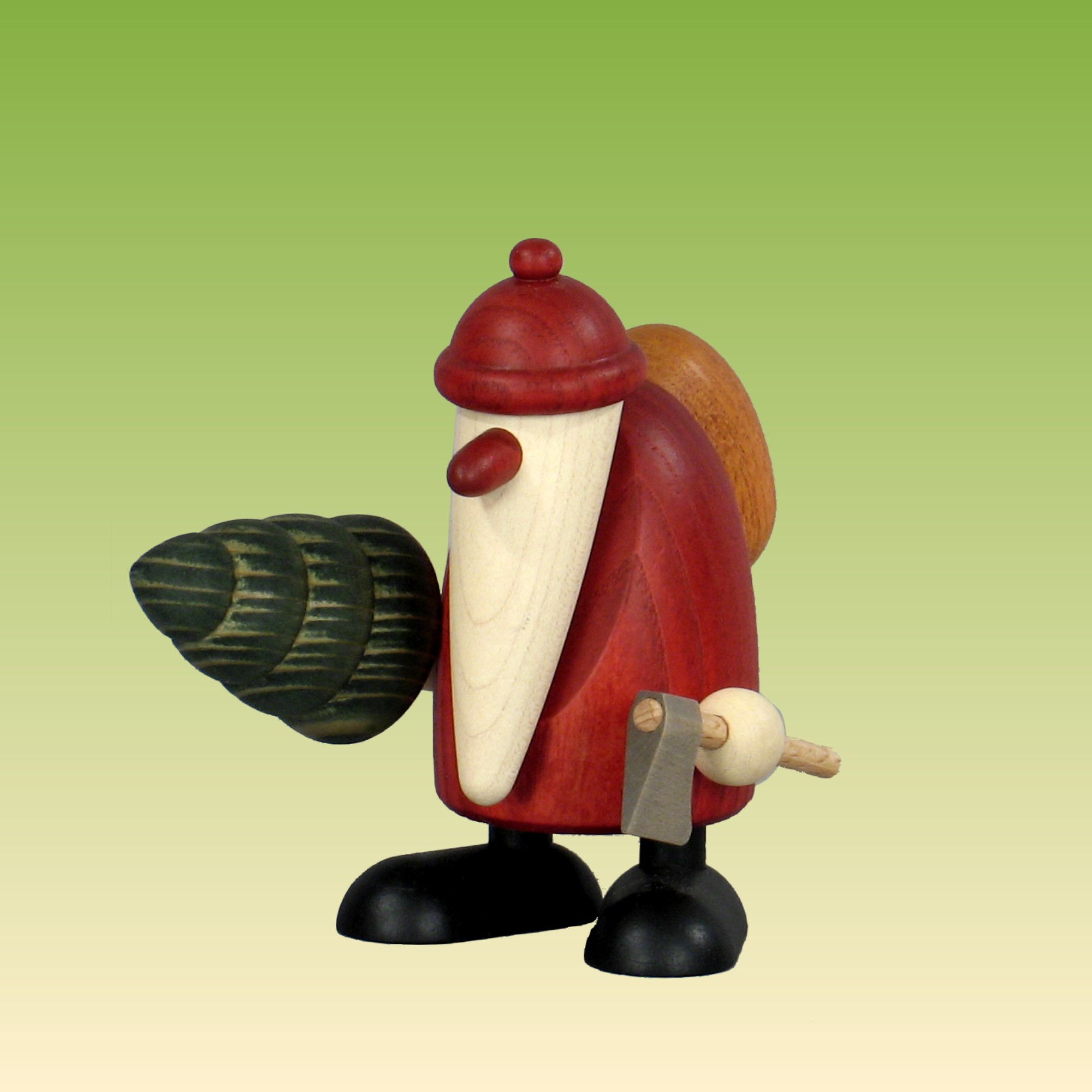 Weihnachtsmann mit Axt und Tanne