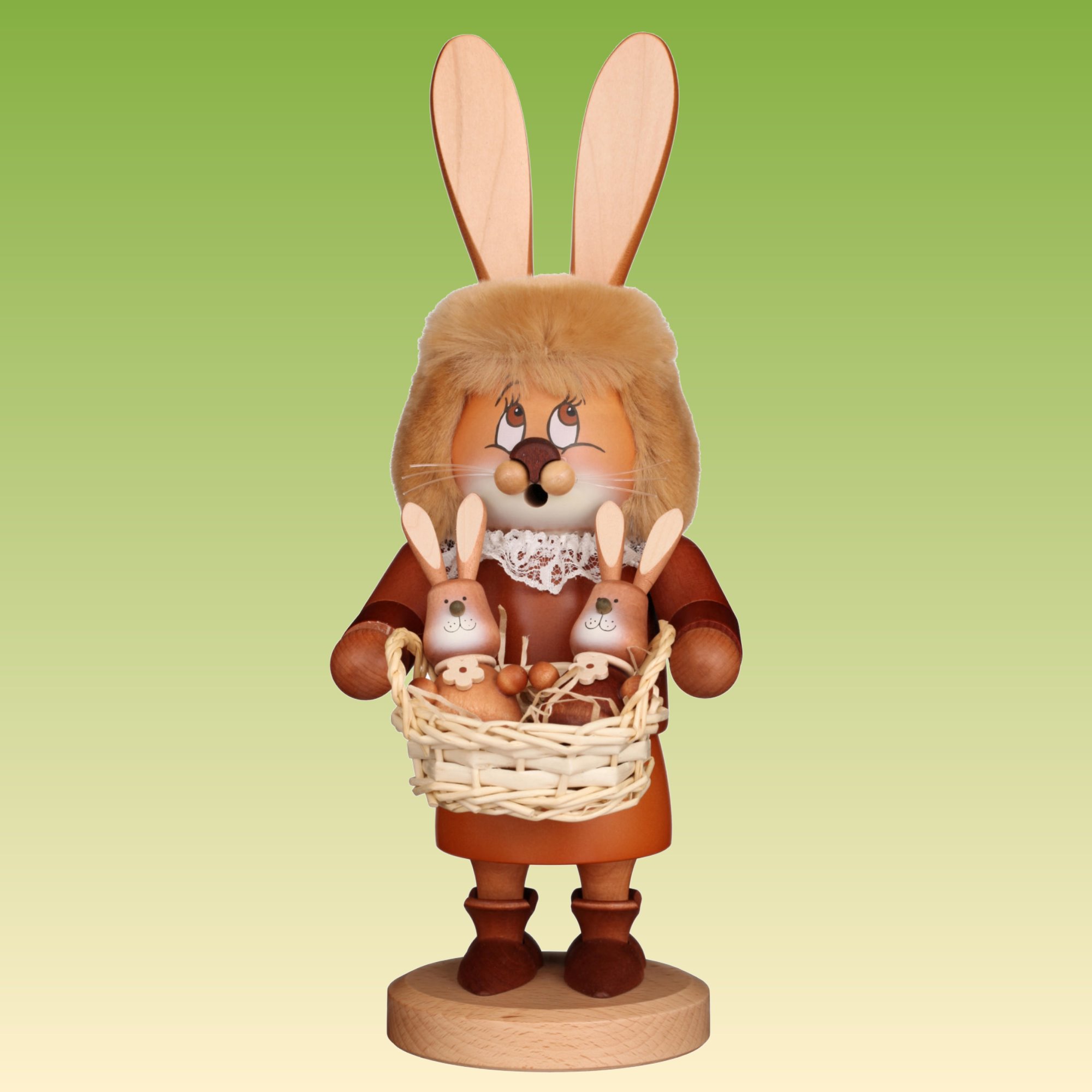 Räuchermann Wichtel Häsin mit Hasenbabys
