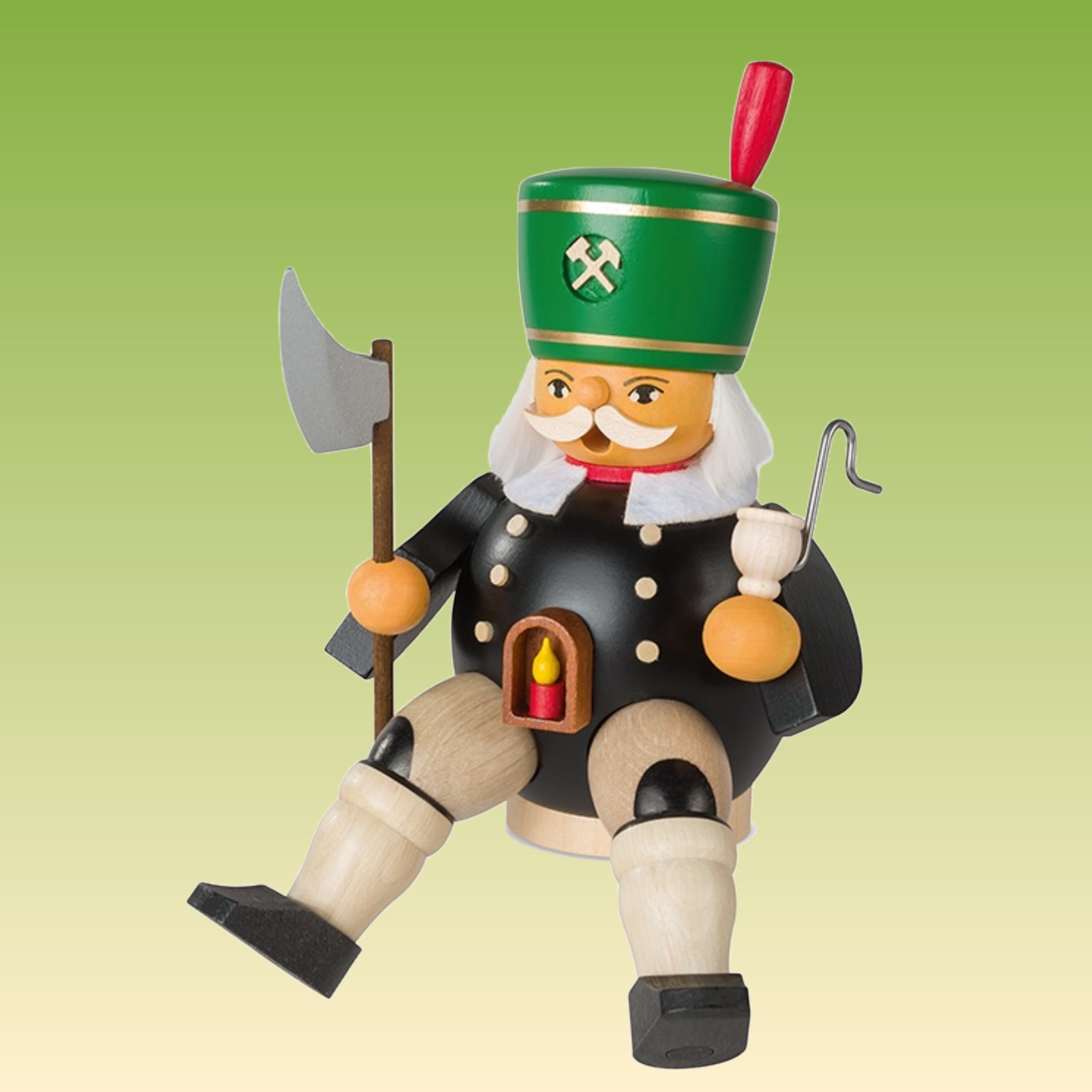 Räuchermann sitzend Bergmann