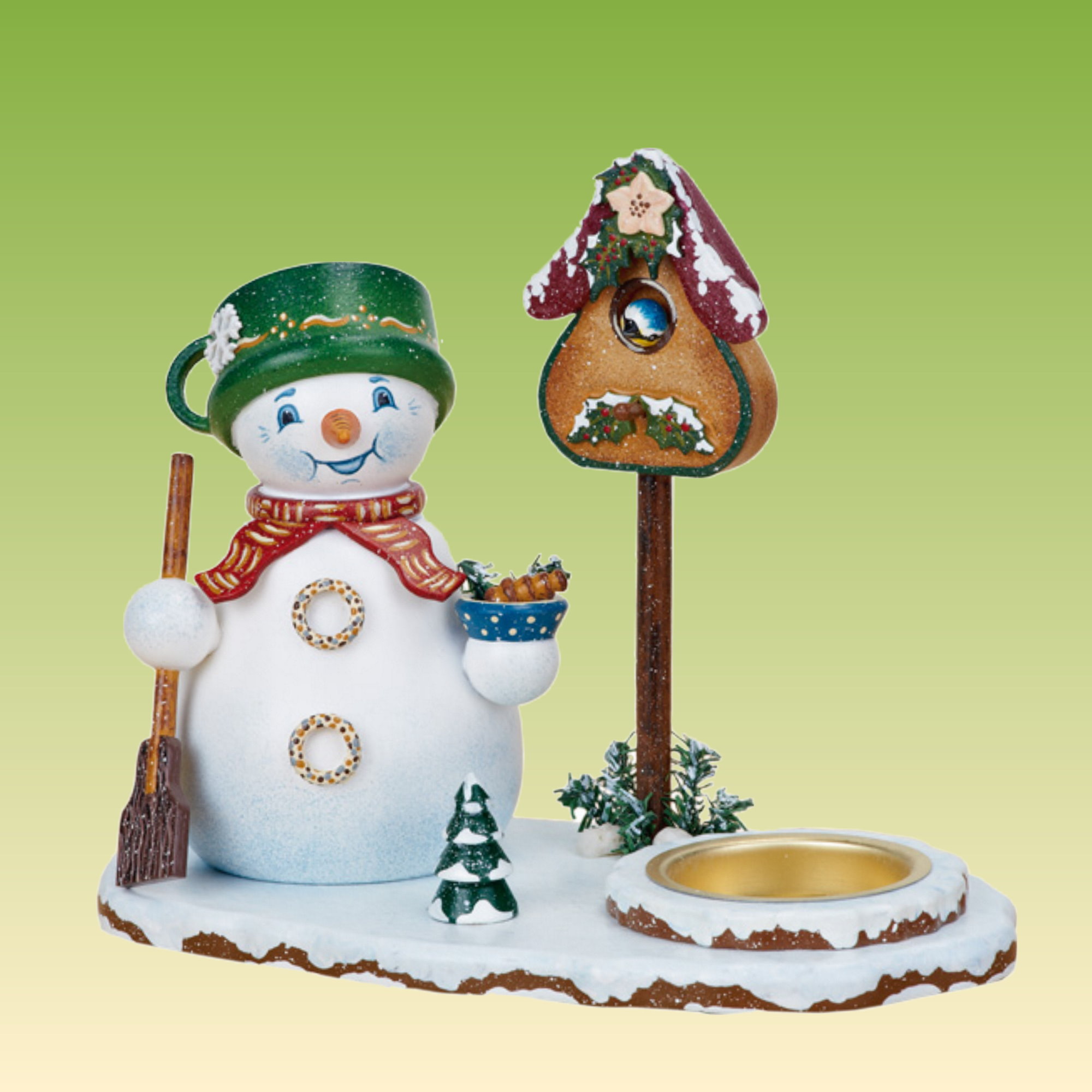 Räuchermann Schneemann mit Teelicht