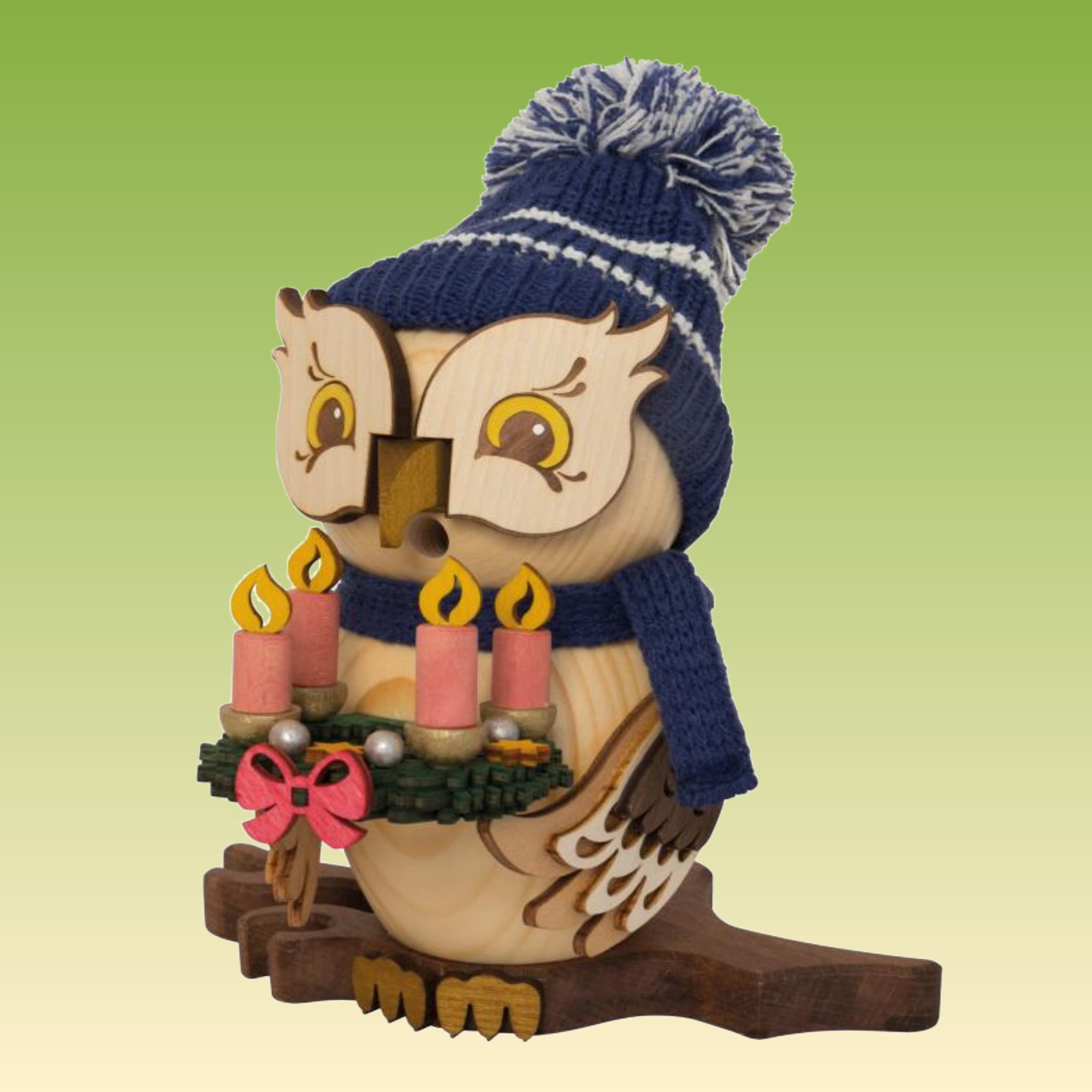 Eule mit Lichterkranz