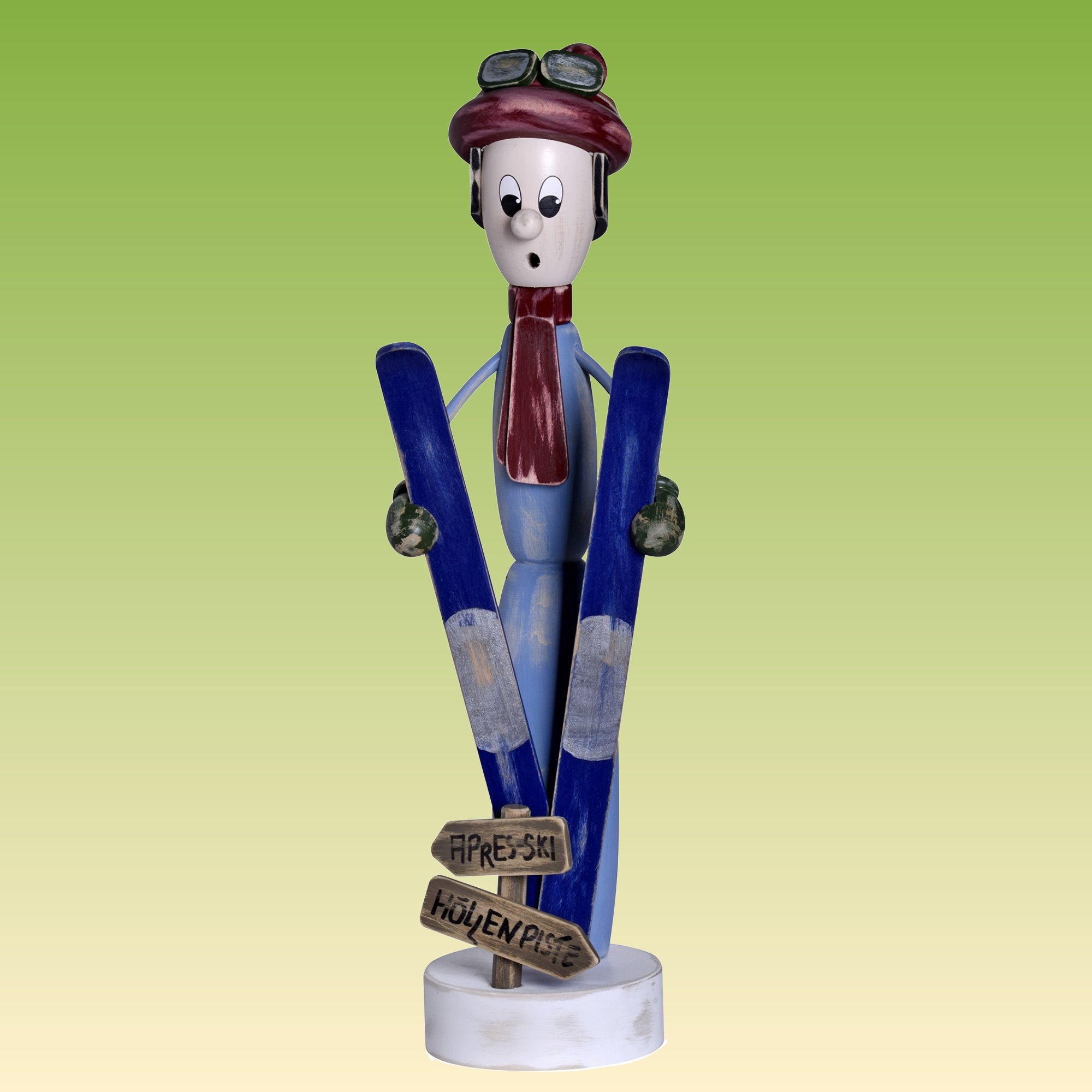 Räuchermann Skifahrer Shabby Chic