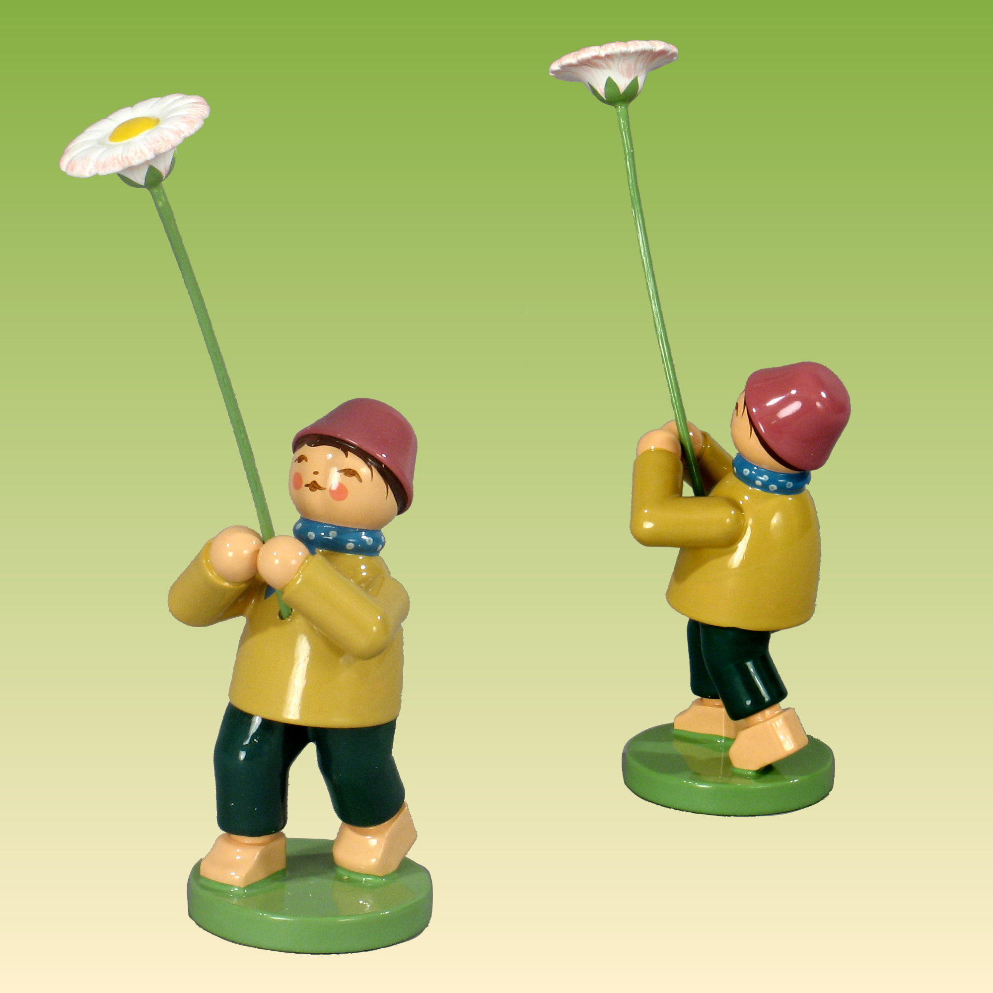 Blumenkind Junge mit Gänseblümchen