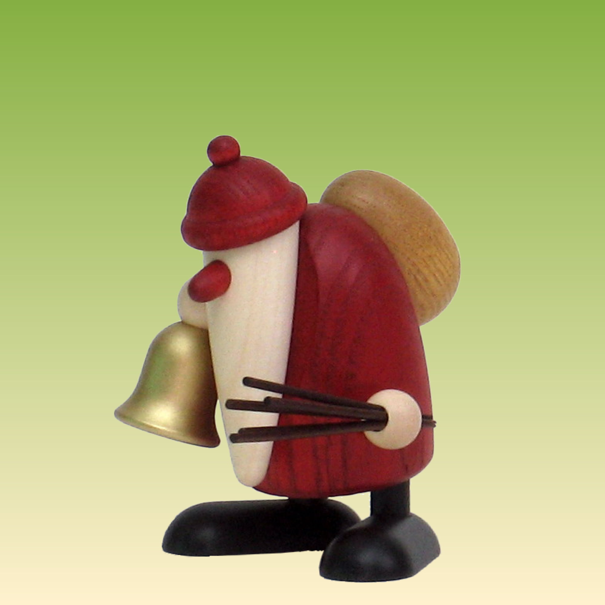 Weihnachtsmann mit Glocke und Rute