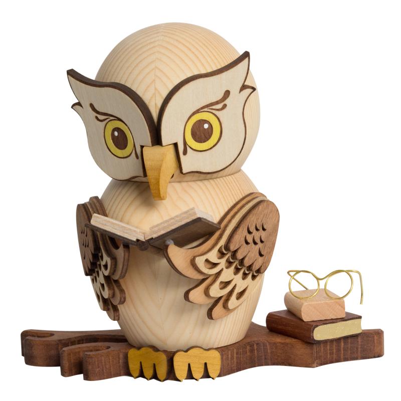 Räucher-Eule mit Büchern